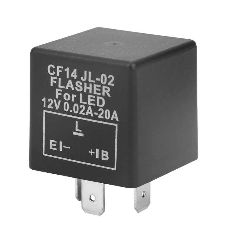 Turn Flasher Relay, CF14 JL-02 3-Pin LED Flasher for Turn Light Hyper Flash Fix 12V EP35