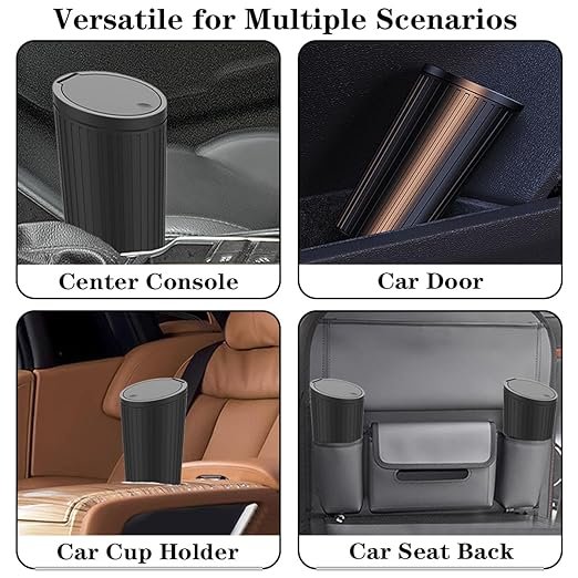 2 Packs Car Garbage Can Cup Holder-Universal Leakproof Vehicle Garbage Can Bin