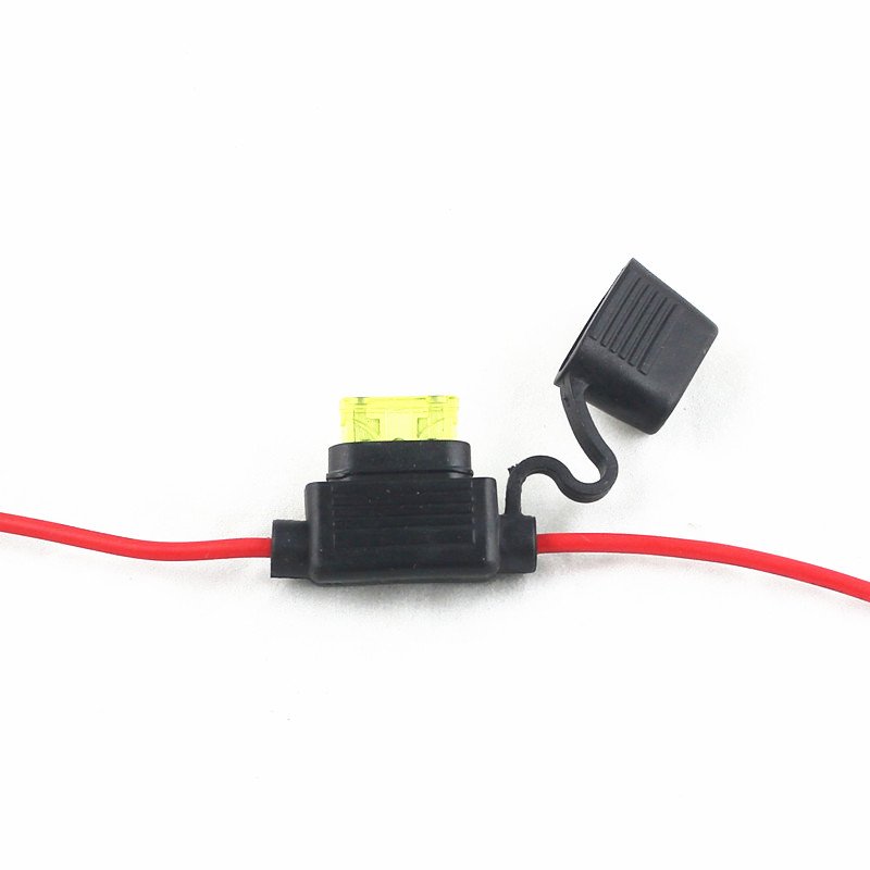 Car Fuses Waterproof Power Socket Small Blade Type Inline Fuse Holders 10A 20A 30A Fuse Auto Cable16AWG Relay Harness