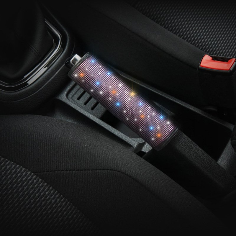 Luxury Detailing Decorative Girls Bling Pink Women Car Accessories Interior Decoration Steering Wheel Cover Set
