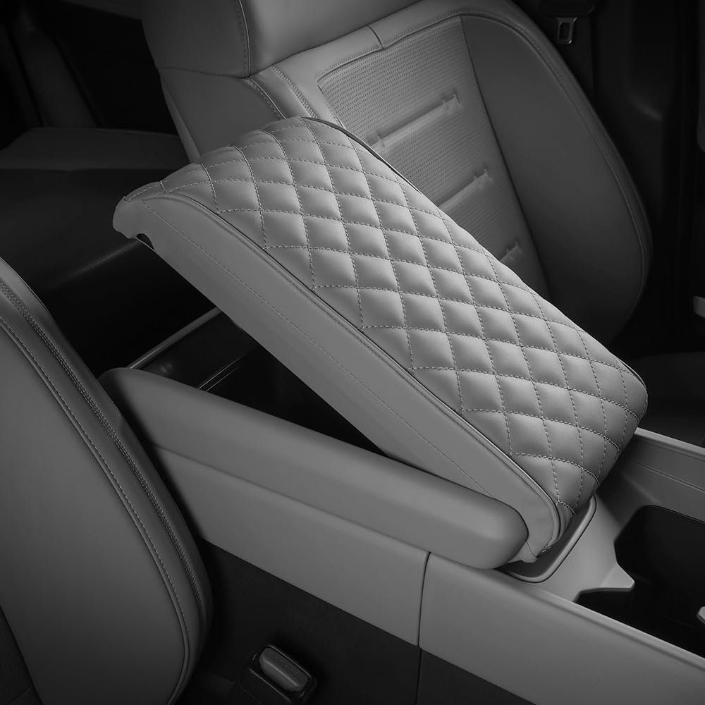 Universal PU Leather Memory Foam Auto Armrests Covers with Phone Pocket Car Armrest Pad Car Accessories