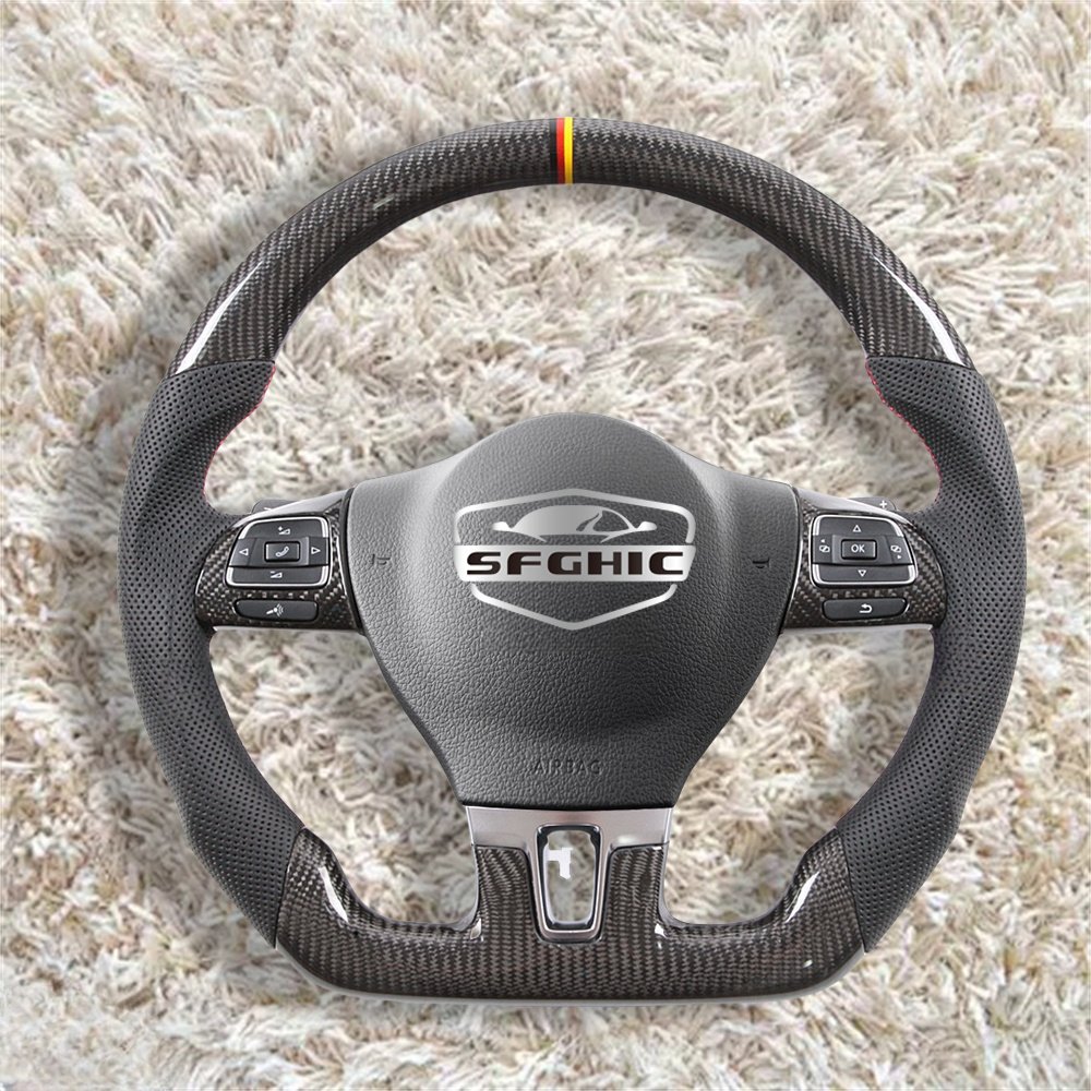 Customization Carbon Fiber leather Steering Wheel Car Accessories For Volkswagen Golf 6 GTI MK6 VW Polo GTI Scirocco R Passat CC