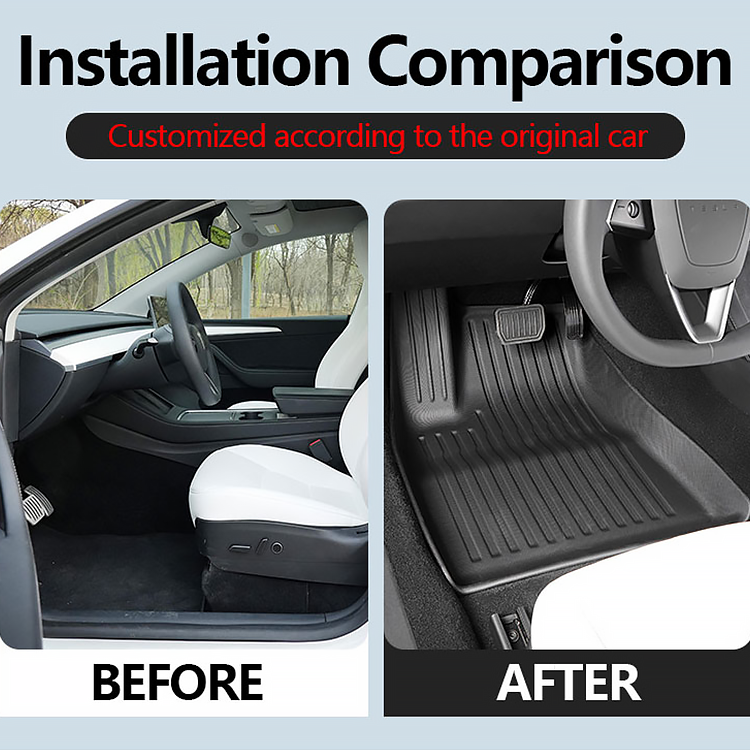 Xiangta 1Pc Tpe Car Rear TPE Car Trunk Mat Non-Slip Dirt-Resistant and Com for Honda Crv Tpe Car Floor Mat