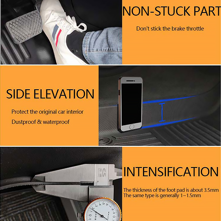 Xiangta 1Pc Tpe Car Rear TPE Car Trunk Mat Non-Slip Dirt-Resistant and Com for Honda Crv Tpe Car Floor Mat