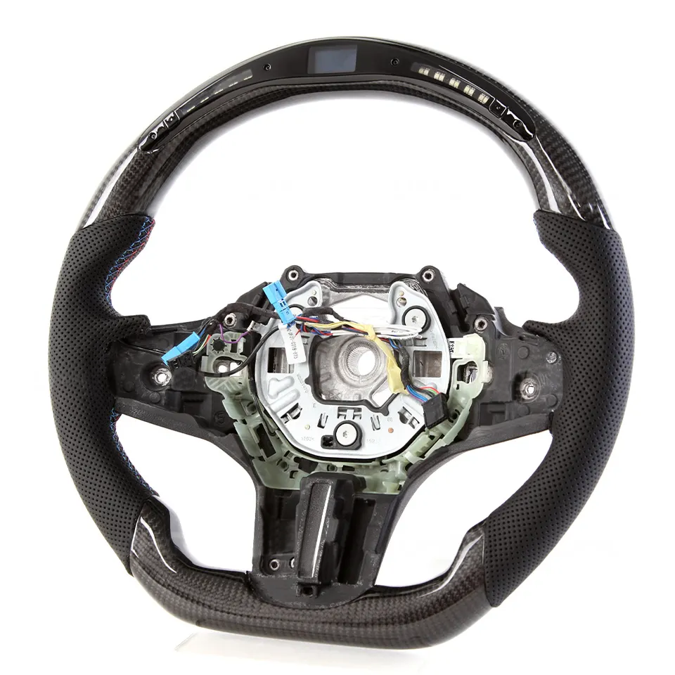 Fit for BMW G20 G22 G26 G30 G60 G80 G82 F90 G90 F97 F98 F95 F96 X3M X4M X5M X6M M3/5 3/5 Series LED Carbon fiber steering wheel