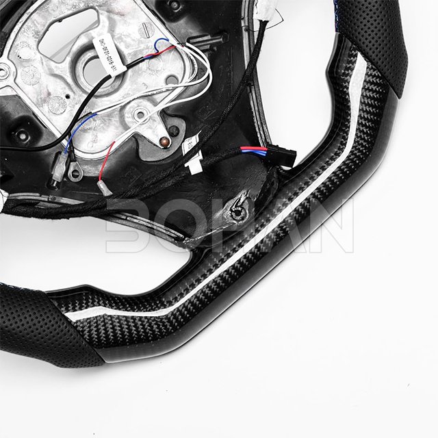 Carbon Wheel Fiber LED D-Type Racing Design Flat Bottom Nappa Leather Steering Wheel for BMW 3 Series E90 1 Series E82 2007-2012