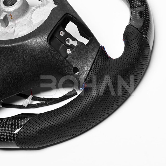 Carbon Wheel Fiber LED D-Type Racing Design Flat Bottom Nappa Leather Steering Wheel for BMW 3 Series E90 1 Series E82 2007-2012