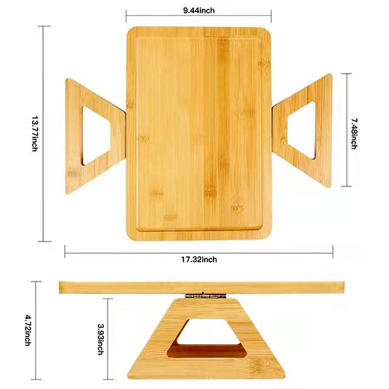 High Quality Small Space Simply Anti-Slip Bamboo Sofa Couch Armrest Cheap Arm Clip Rest Tray Side Table for Coffee