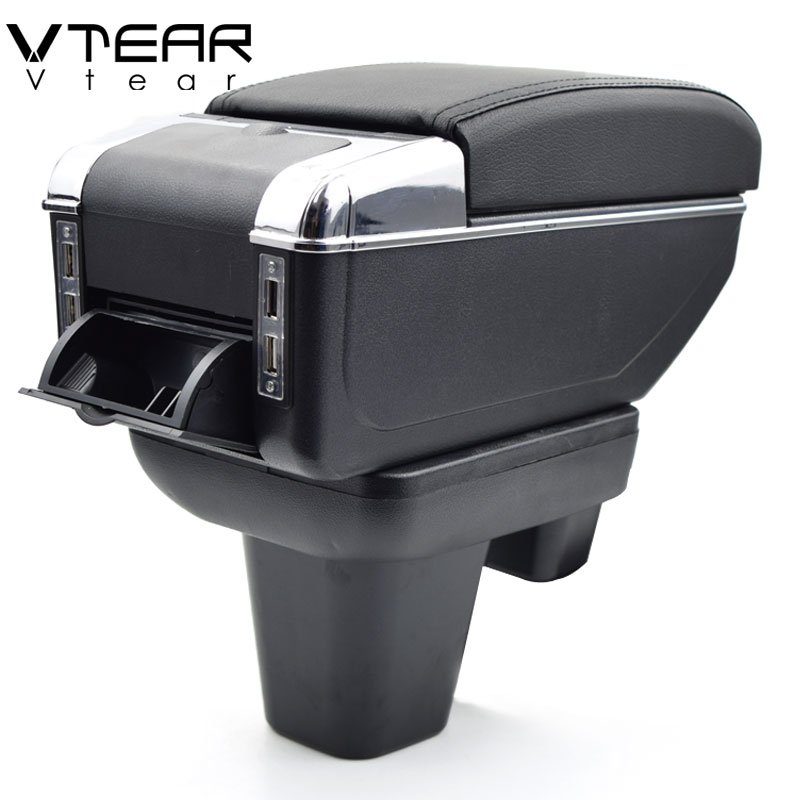 Vtear for MorrisGarages MG3 Armrest USB Charging Interface Heighten Storage Box Central Store Content Arm Rest Car Accessories