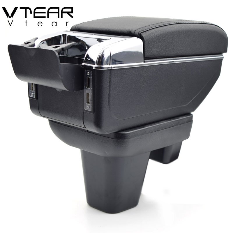 Vtear for MorrisGarages MG3 Armrest USB Charging Interface Heighten Storage Box Central Store Content Arm Rest Car Accessories