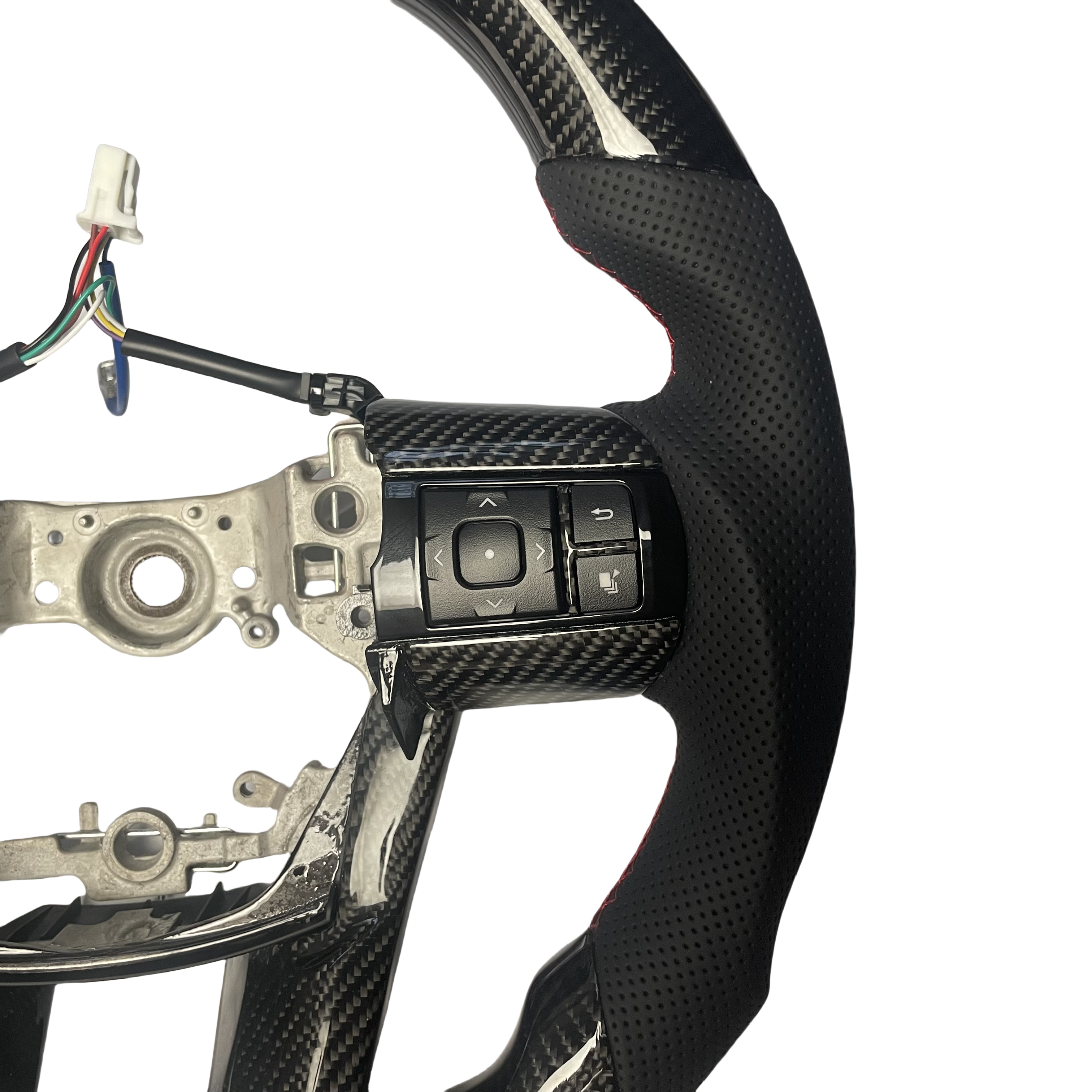 GR Sports Racing Custom D-Shape Steering Wheel Made from Real Carbon Fiber For Toyota Hilux Revo Fortuner 2011-2018 Innova Cars
