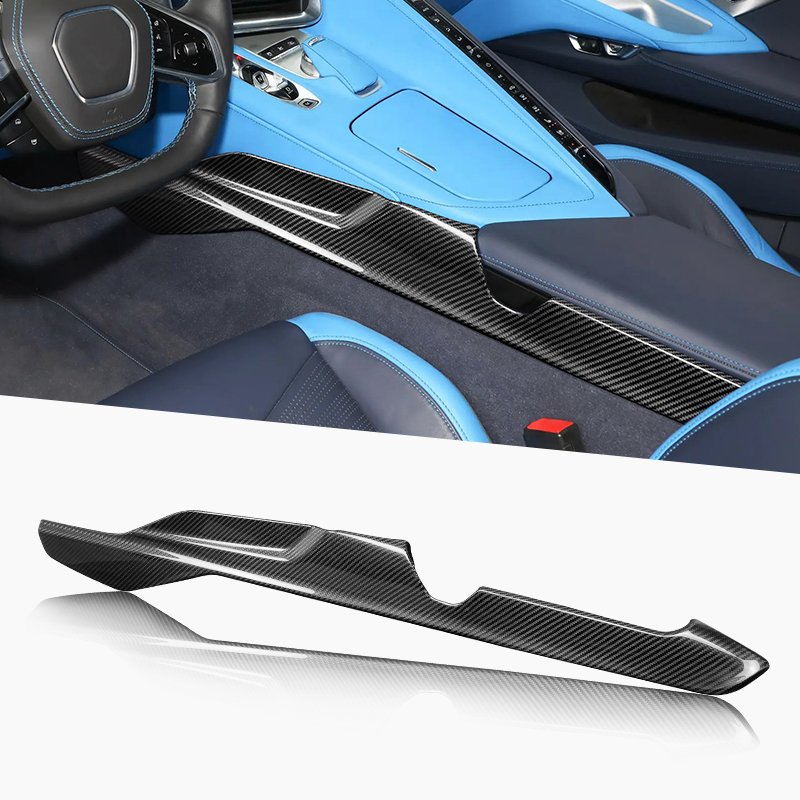 ES Carbon Fiber Armrest Box Decorative Strip Dry Carbon Car Accessories for Chevrolet Corvette C8 2020-2023 Years