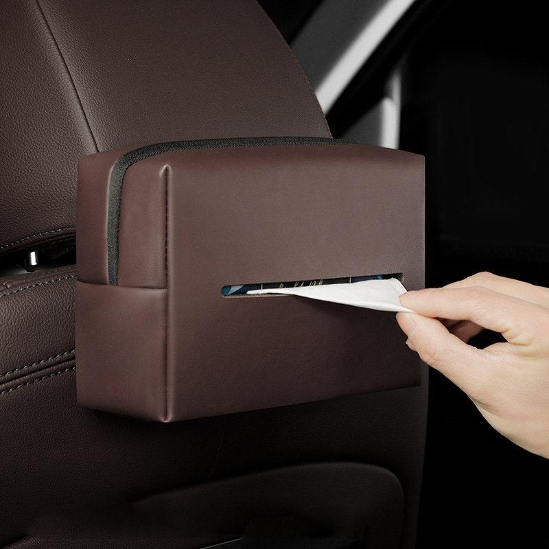 Universal Car Tissue Box Auto Pu Leather Paper Towel Backseat Armrest Box Car Tissue Holder Paper Box