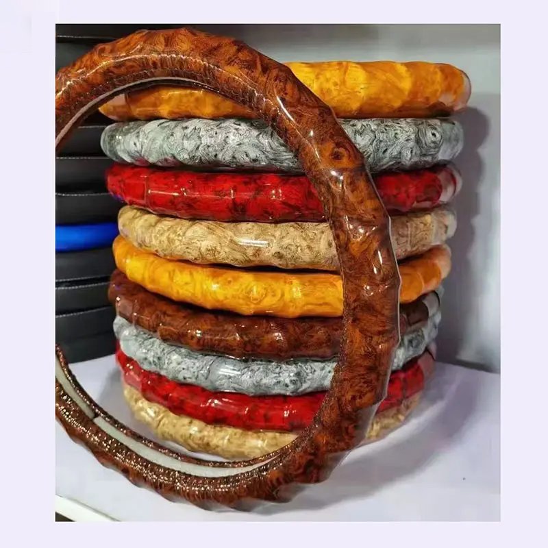 China factory price car steering wheel covers new wooden pvc steering wheel cover for car