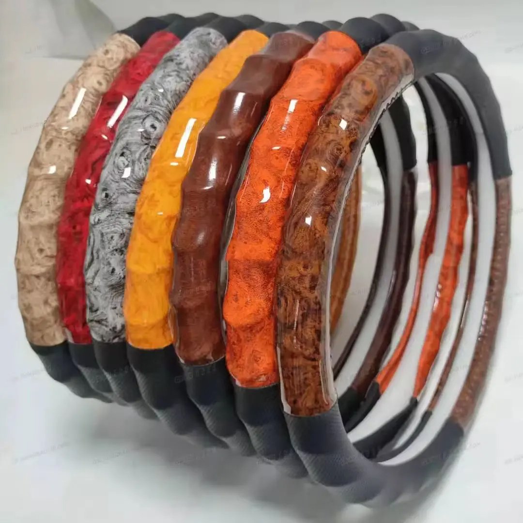 China factory price car steering wheel covers new wooden pvc steering wheel cover for car