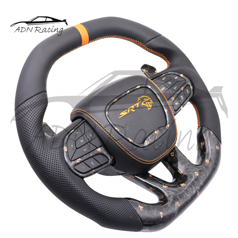 For DODGE Hellcat SRT Custom Carbon Fiber Steering Wheel 2014+