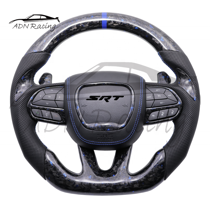 For DODGE Hellcat SRT Custom Carbon Fiber Steering Wheel 2014+