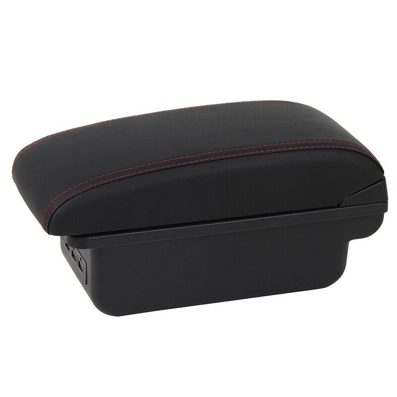 Armrest Console Storage Box for Nissan March Micra Double Layer Arm Rest Box with USB and Cup Holder