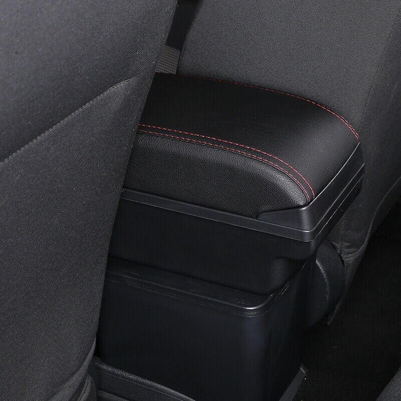 Armrest Console Storage Box for Nissan March Micra Double Layer Arm Rest Box with USB and Cup Holder