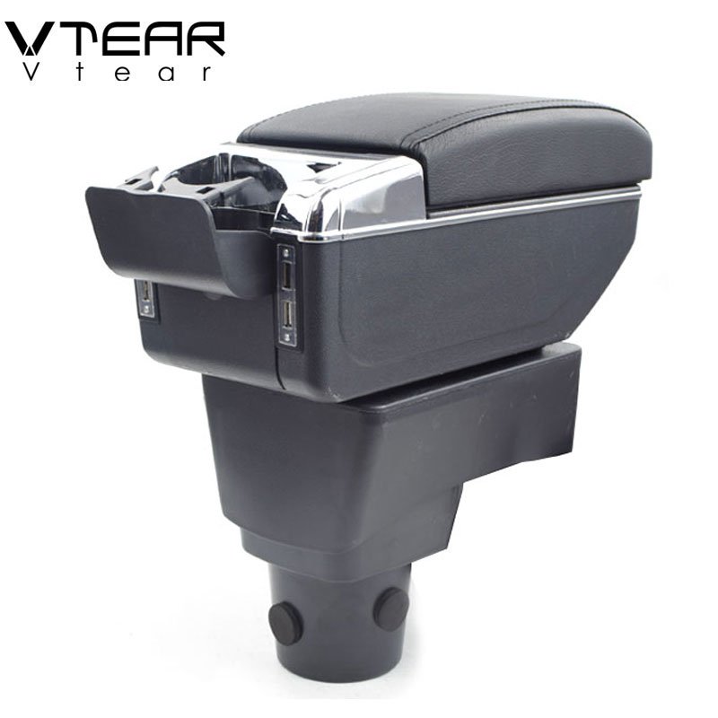 Vtear for Chevrolet Aveo Sonic Lova T250 Armrest USB Charging Heighten Central Content Storage Box Interior Arm Rest Accessories