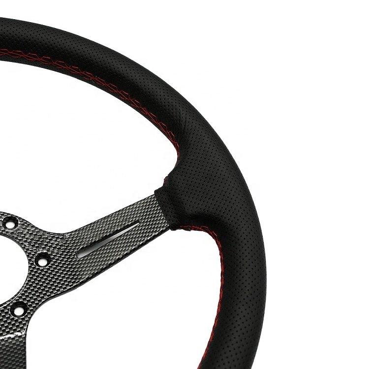 Racing Modified Accessories Deep Dish Universal Leather Racing Steering Wheel Drift Sports Steering Wheel