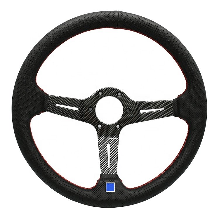 Racing Modified Accessories Deep Dish Universal Leather Racing Steering Wheel Drift Sports Steering Wheel