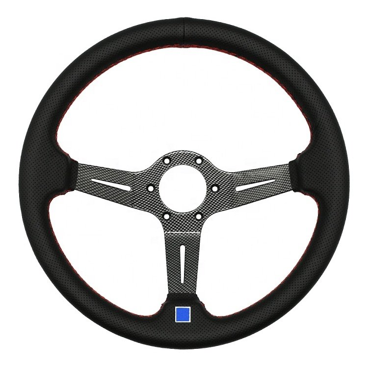 Racing Modified Accessories Deep Dish Universal Leather Racing Steering Wheel Drift Sports Steering Wheel