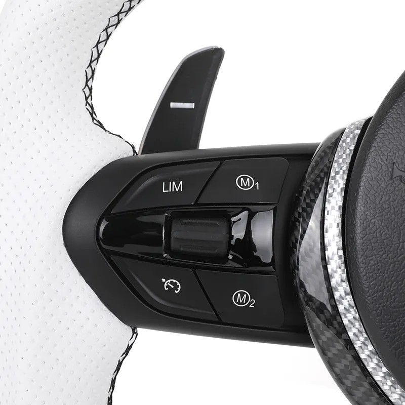 White Half Perforated Leather Carbon M Sport Steering Wheel for BMW F01 F11 F34 F35 F36 F30 F10 X5 F15 X6 F16 F02 F06 M3 M4 M5
