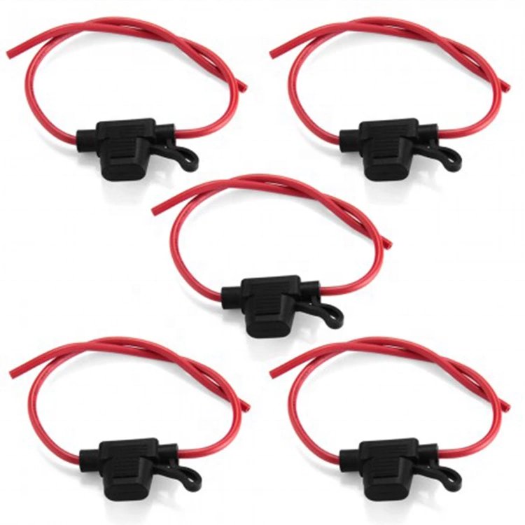 Mini Blade Fuse Holder 16 Gauge Waterproof Pigtail Inline Fuse Holder with 15A ATM Fuses