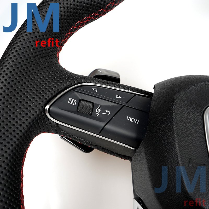 Leather Steering Wheel Upgrade Fit For Audi Rs Rs3 Rs7 A3 A4 A5 A7 Q7 Tt Tts R8 Steering Wheel Carbon Fiber