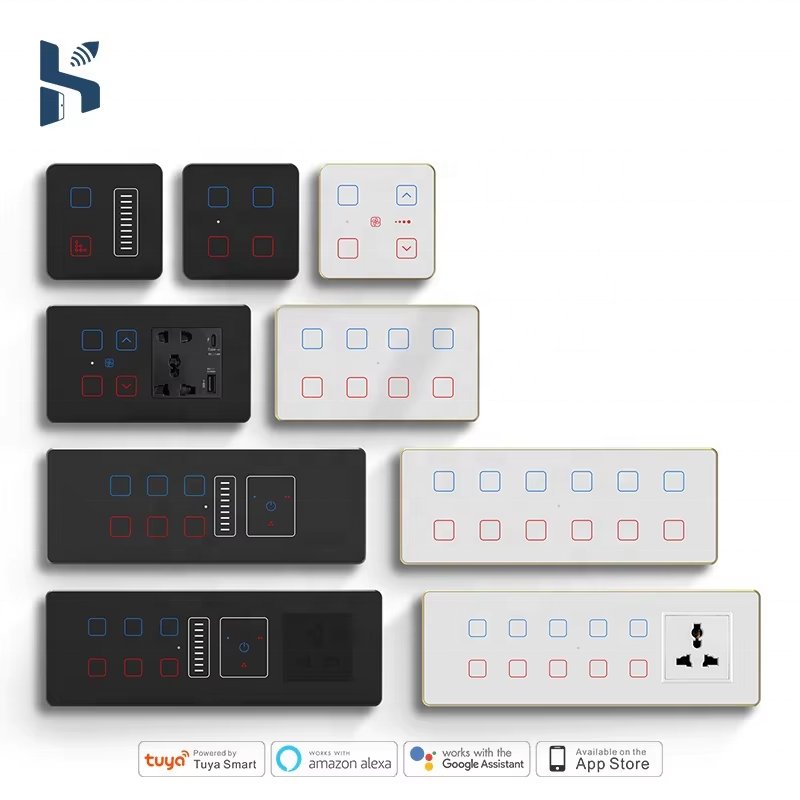 Smart Living 4 Gang Wall Light Control Switch 2M ZigBee Supports Alexa & Google Apps Touch Panel for Home Use 240V Indian Market
