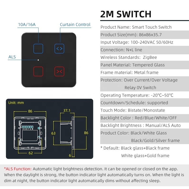 Smart Living 4 Gang Wall Light Control Switch 2M ZigBee Supports Alexa & Google Apps Touch Panel for Home Use 240V Indian Market