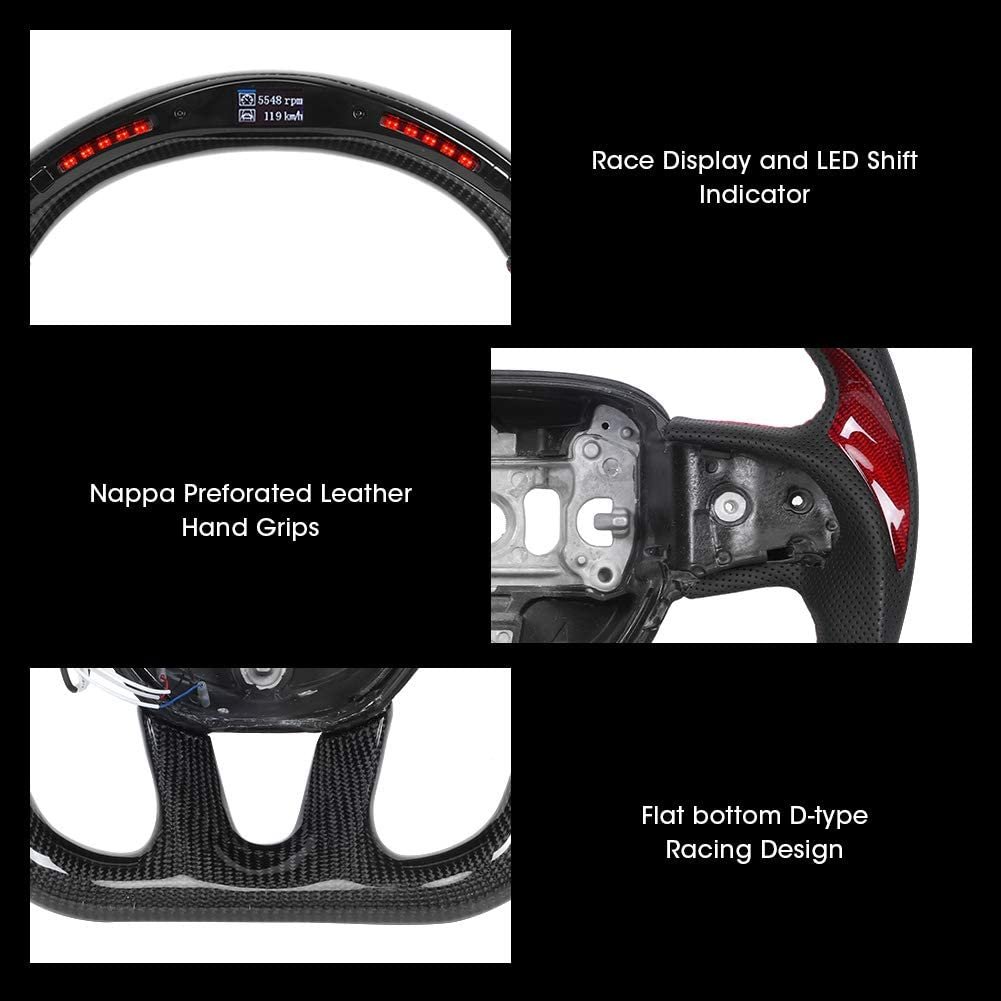 Xinyang Carbon Fiber Racing Car Steering Wheels with Led Lights For Dodge Challenger/Charger SRT HELLCAT 2015-2020