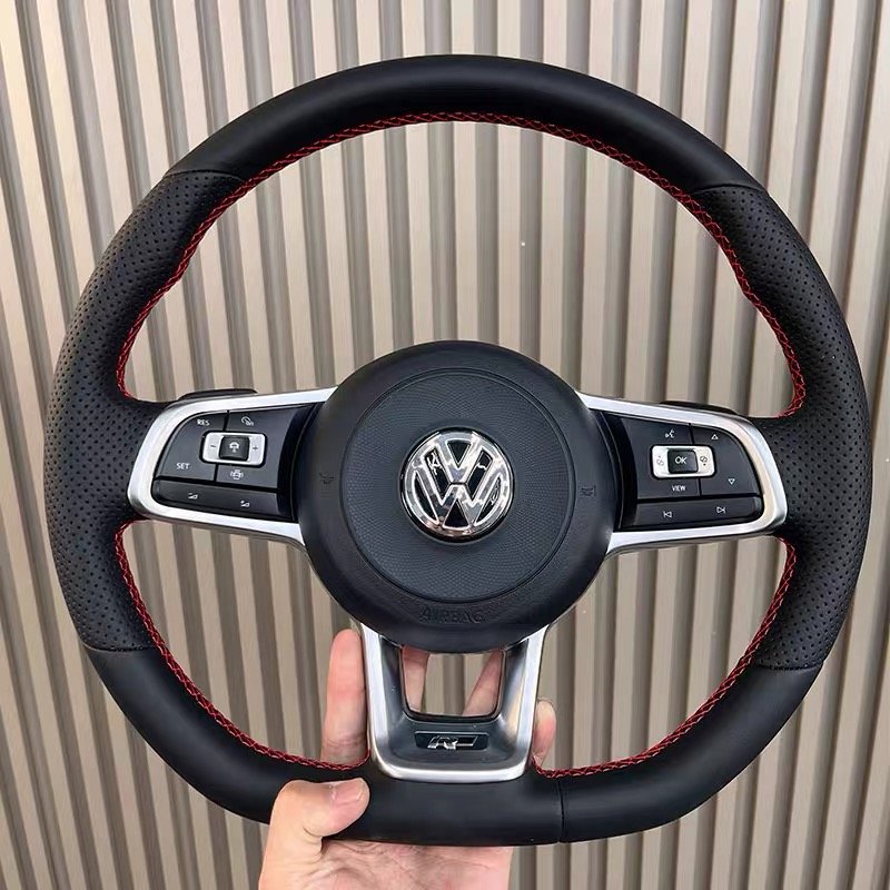 Custom Real Carbon Fiber Leather Car Steering Wheel Fit For Volkswagen VW golf 8 gti R Steering Wheel Carbon Fiber