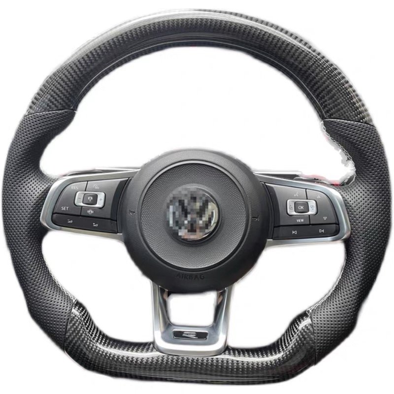 Custom Real Carbon Fiber Leather Car Steering Wheel Fit For Volkswagen VW golf 8 gti R Steering Wheel Carbon Fiber