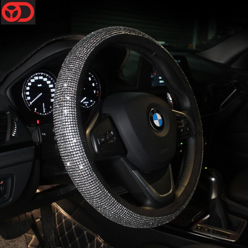 Universal luxury auto interior Accessories Anti-Slip Crystal Bling Rhinestones Car Steering Wheels Cover car accessories 2024