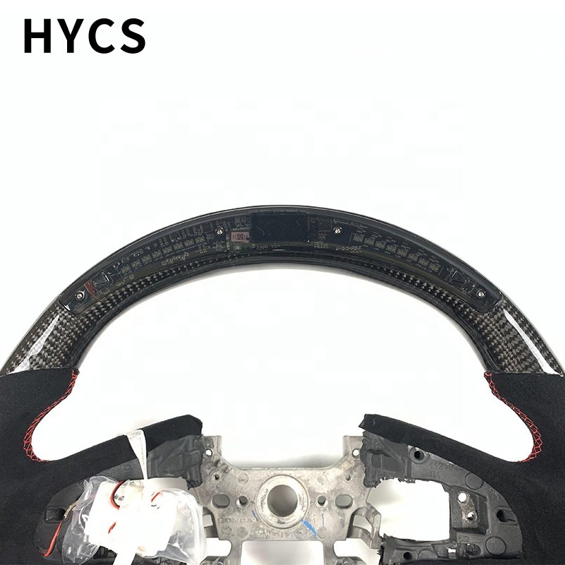 Custom Car Interior Alcantara LED Carbon Fiber Steering Wheel Cover for Honda Civic CRV Accord Odyssey