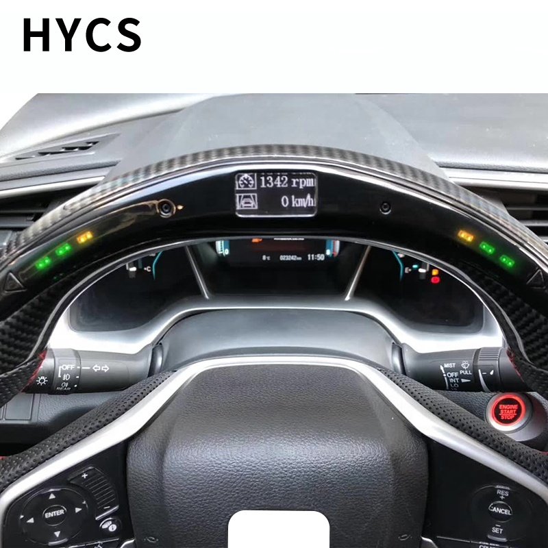 Custom Car Interior Alcantara LED Carbon Fiber Steering Wheel Cover for Honda Civic CRV Accord Odyssey