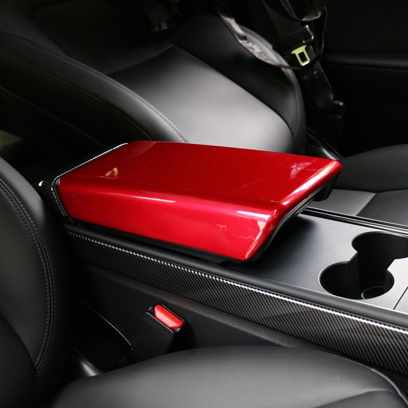 Trim Protective Cover Armrest Box Panel Center Console Panel for 2021 Model 3 Y Center Console Cover Car Armrest Cover