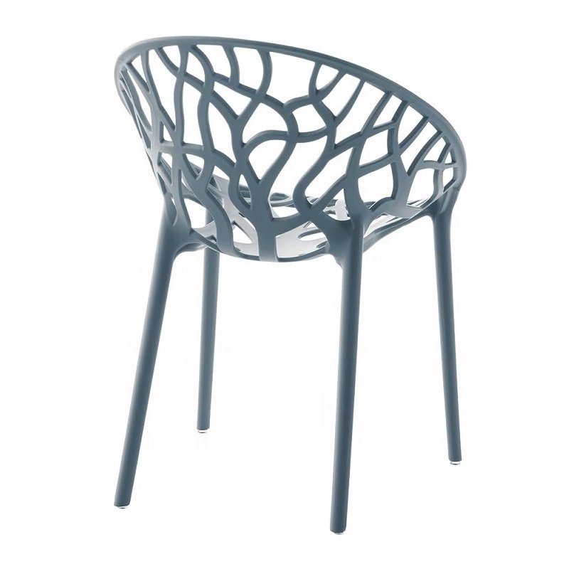 China Factory Wholesale Outdoor Furniture Stacking Plastic Chair With Coral Shape Polypropylene Seat