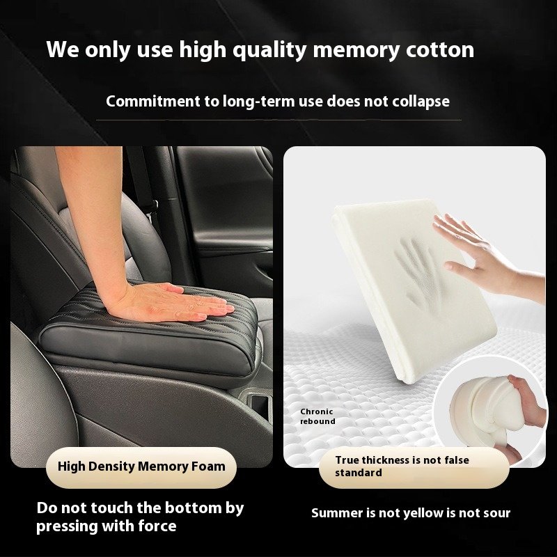 Wave Embroider Pu Leather Car Armrest Mat Center Console Arm Rest Protection Cushion Auto Armrests Storage Box Cover Pad