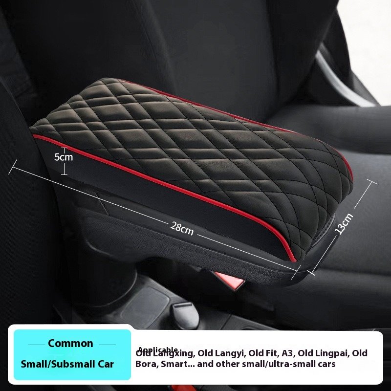Wave Embroider Pu Leather Car Armrest Mat Center Console Arm Rest Protection Cushion Auto Armrests Storage Box Cover Pad
