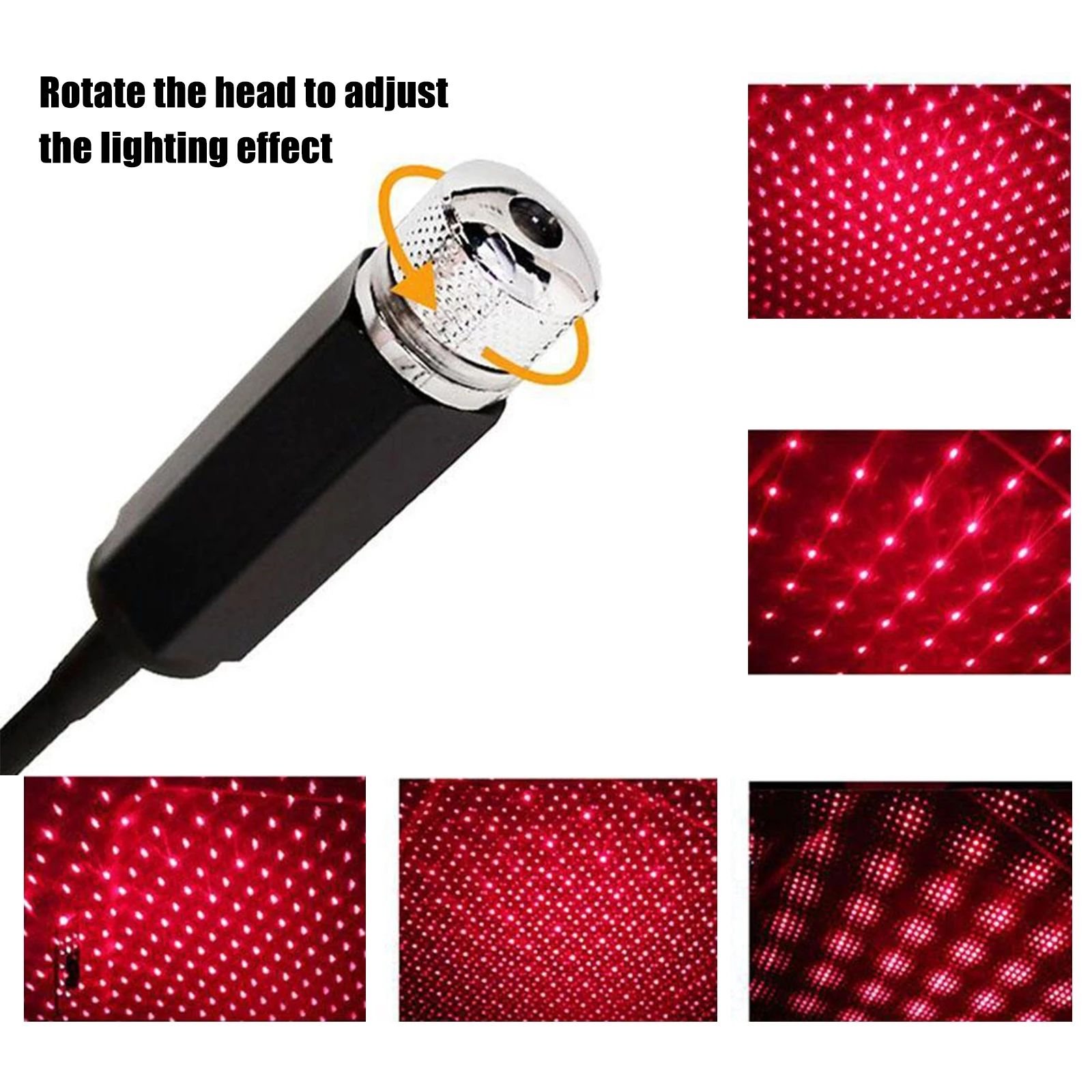 Double Color USB Led Lights Starry Sky Projector Lamp Accessories Interior Decorative Ambient Lighting Star Light for Car