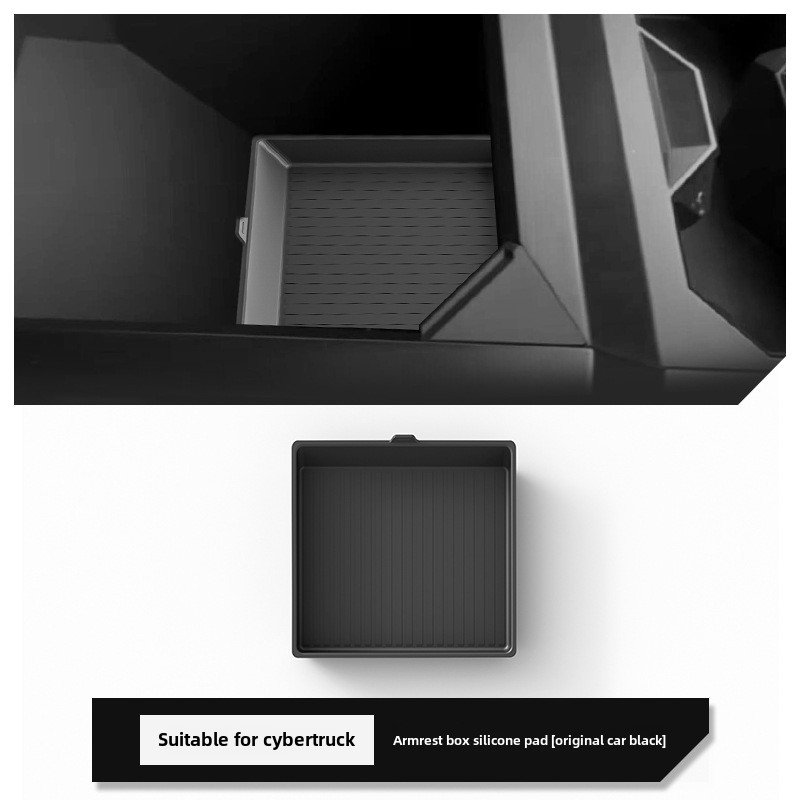 Front Anti-Slip Silicone Pad Car Interior Accessory Resistant to dirt Storage Box for 24 Tesla Cybertruck