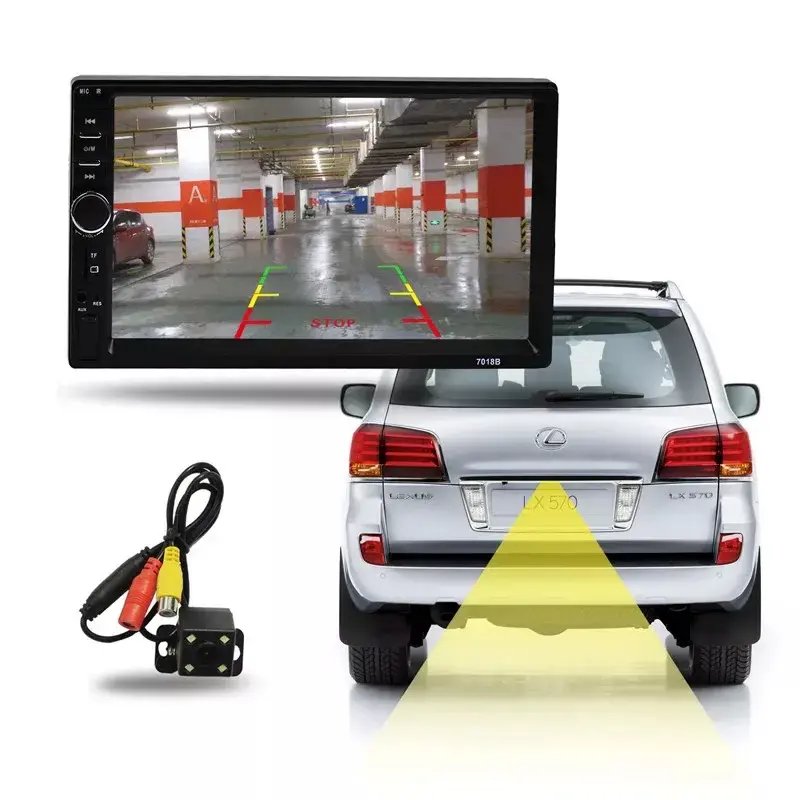 Hot-selling 7inch car Multimedia Radio 7018B car Mp5 Player With Frame Bracket steering wheel Control With Reversing Camera