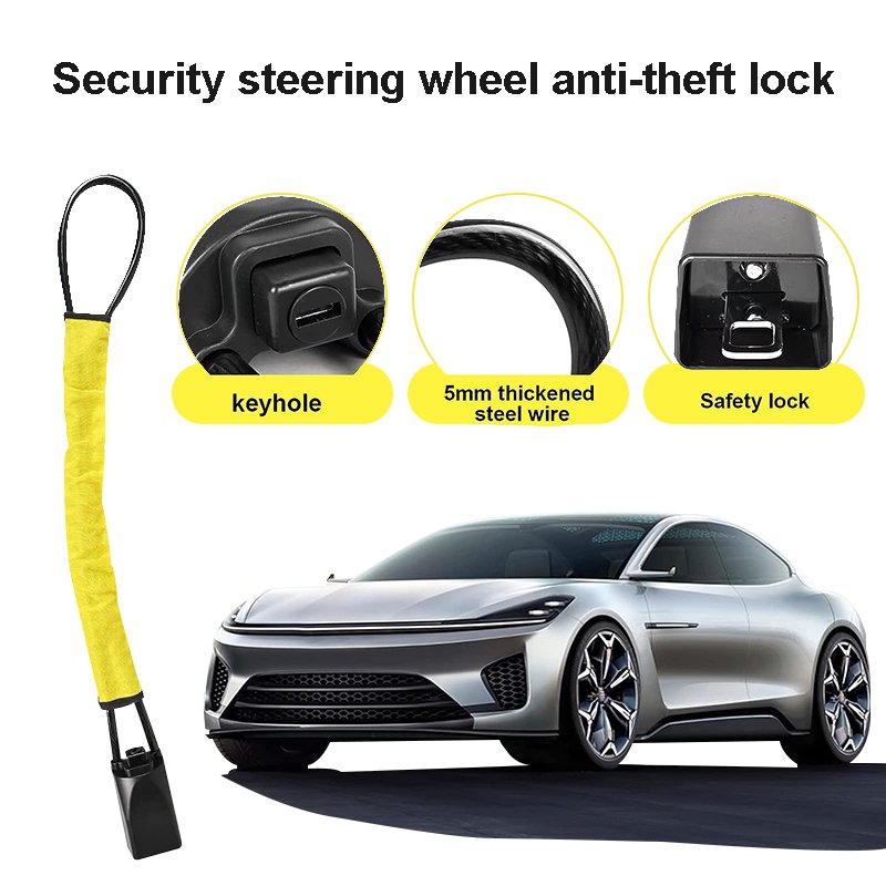 Universal Car Lock Steering Wheel Lock Theft Prevention Car Steering Wheel Lock Anti-Theft Device with Key