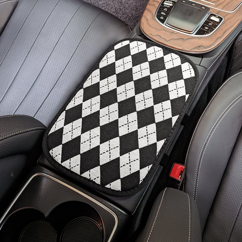 Universal Automotive Front Car Armrest Cover Soft Cushion Protective Fabric Pad for Interior Universal Position Arm Support