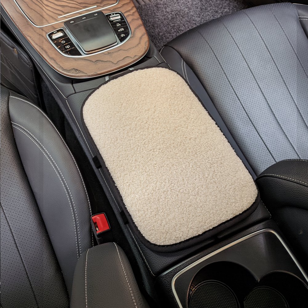Universal Automotive Front Car Armrest Cover Soft Cushion Protective Fabric Pad for Interior Universal Position Arm Support