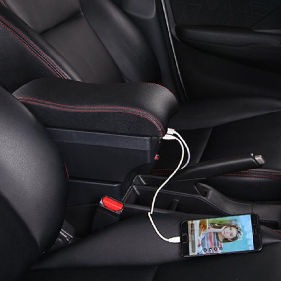 Car Interior Accessories Newest Real Carbon Fiber Armrest Car Storage Box