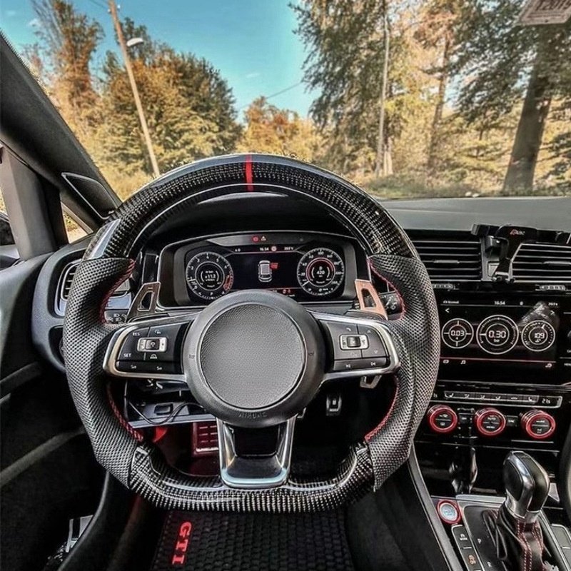 Carbon Fiber Leather Steering Wheel Customization Accessories For Volkswagen VW Passat Golf 7 MK7 Mk7.5 Polo Tiguan Jetta GTI